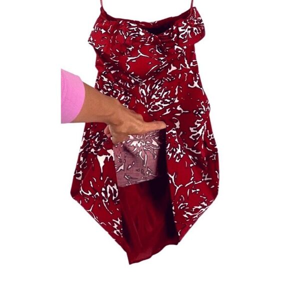 The Limited Strapless Red, Black & White Coral Print Dress Size 6, Pockets, Line - Picture 4 of 14